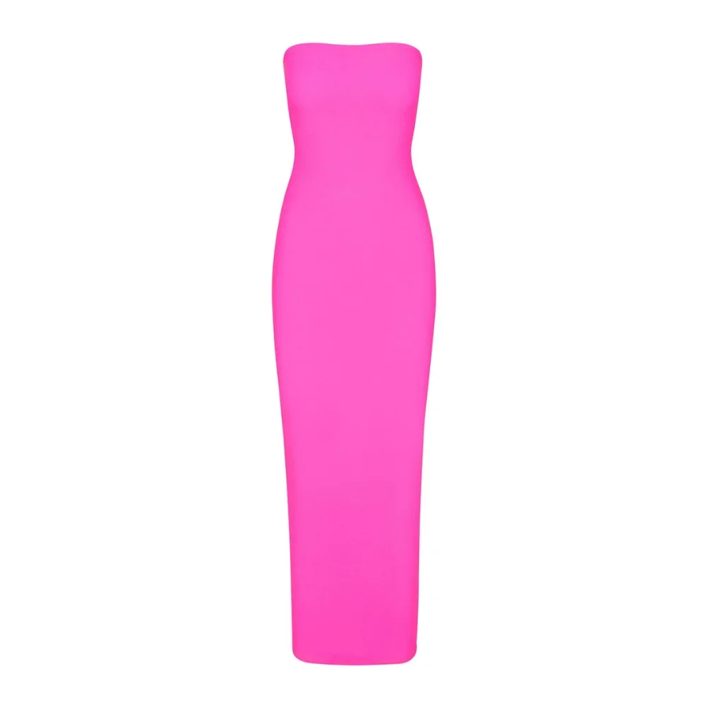 NWOT SKIMS FITS EVERYBODY TUBE DRESS IN NEON PINK SIZE SMALL